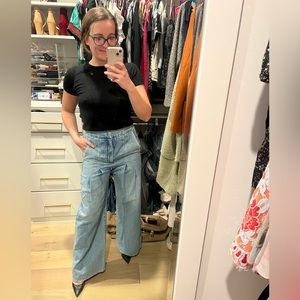 Citizens of humanity high waist wide leg jean pleated denim trousers jeans 27